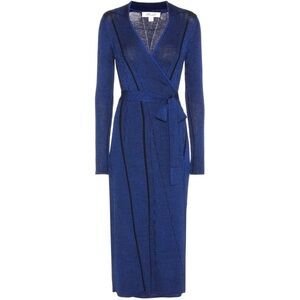 NWT DVF Ribbed Knit Wrap Dress Sz L